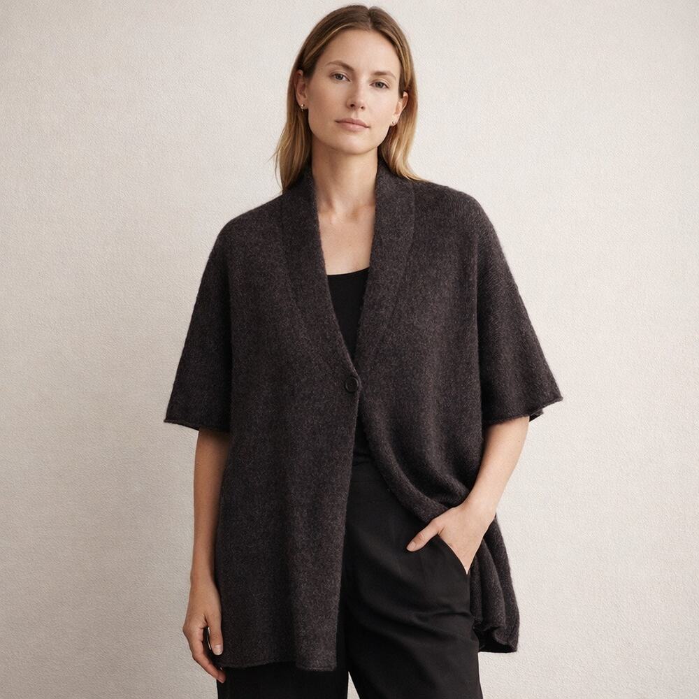 Eileen Fisher Merino Wool Cardigan Sweater | XL | Italian Yarn | Quiet Luxury